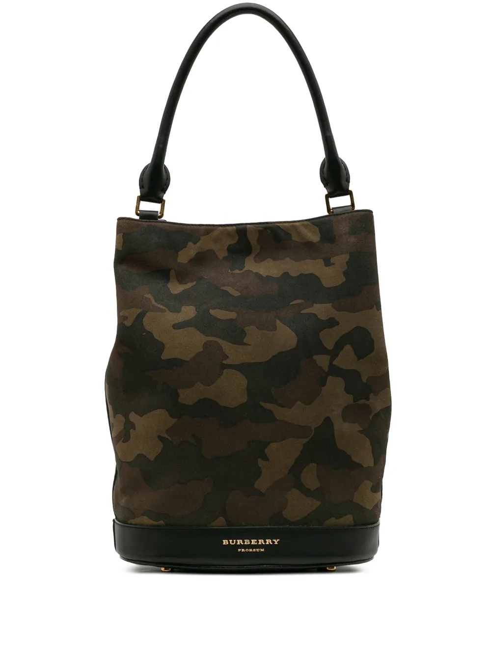 Burberry Pre-Owned 2000-2017 Suede Camouflage bucket bag | Black | Image 1