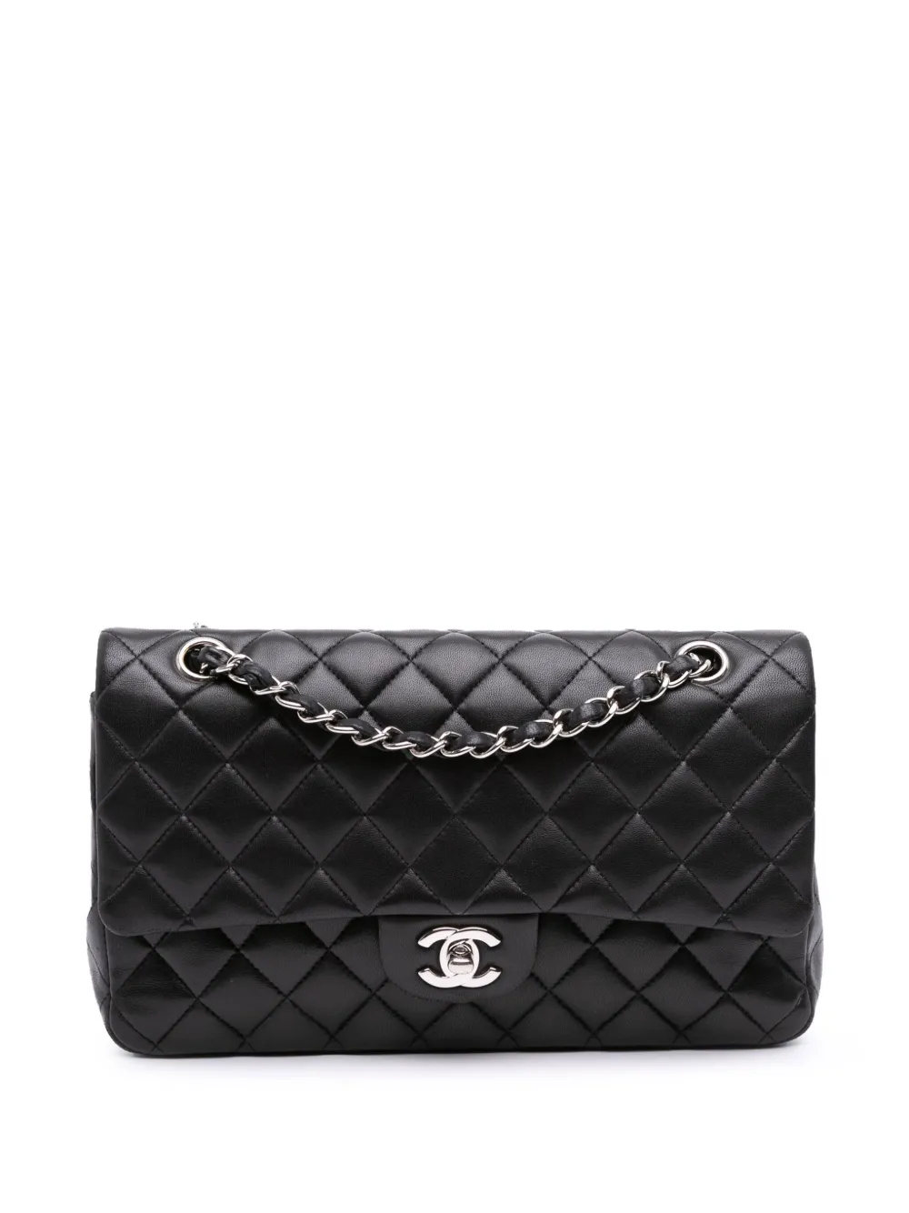 CHANEL Pre-Owned 2011 ミディアム クラシック ラムスキン ダブルフラップ ショルダーバッグ - ブラック CHANEL Pre-Owned 2011 ミディアム クラシック ラムスキン ダブルフラップ ショルダーバッグ - ブラック