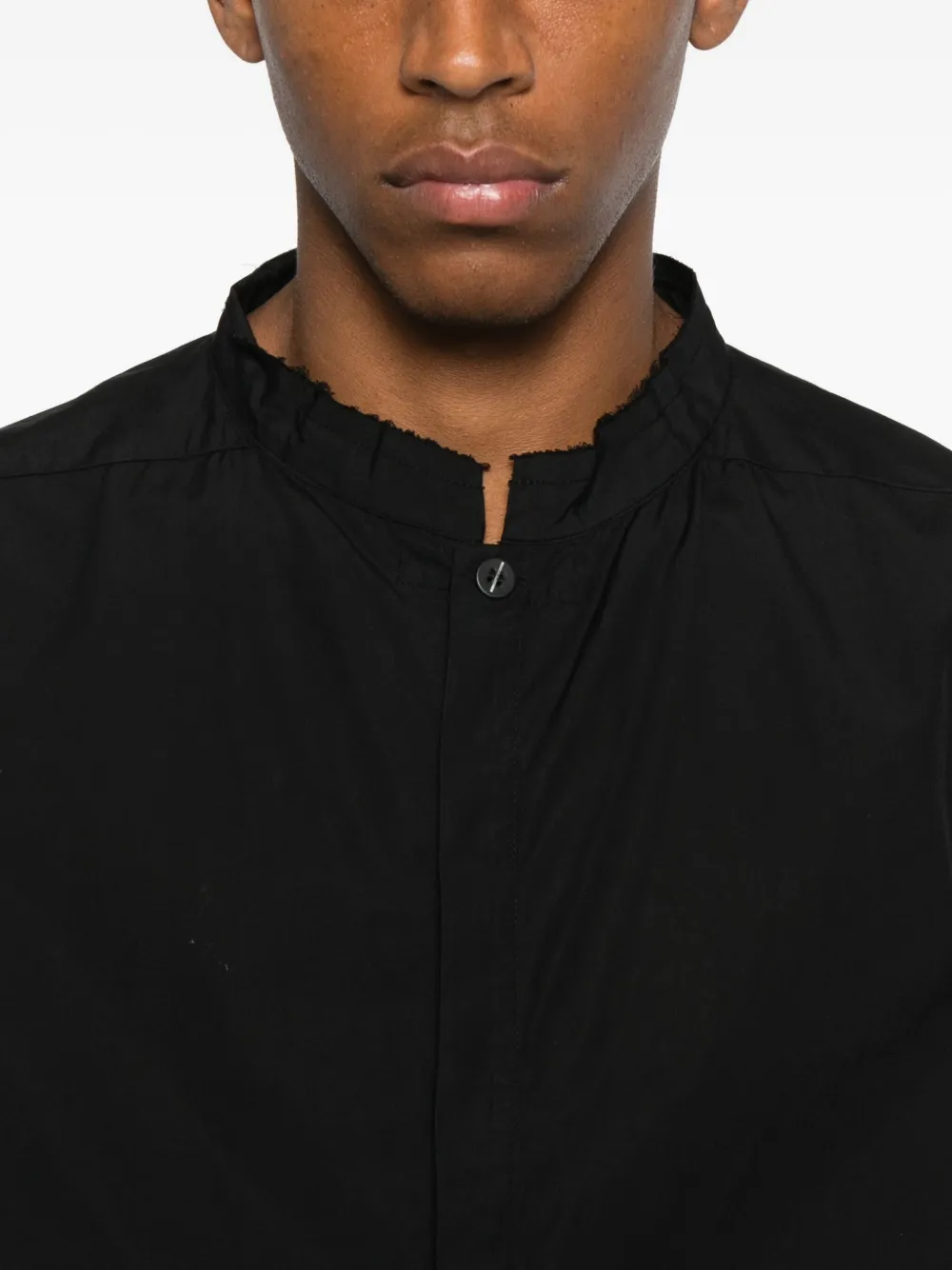Thom Krom Overhemd met gesmockt detail Zwart