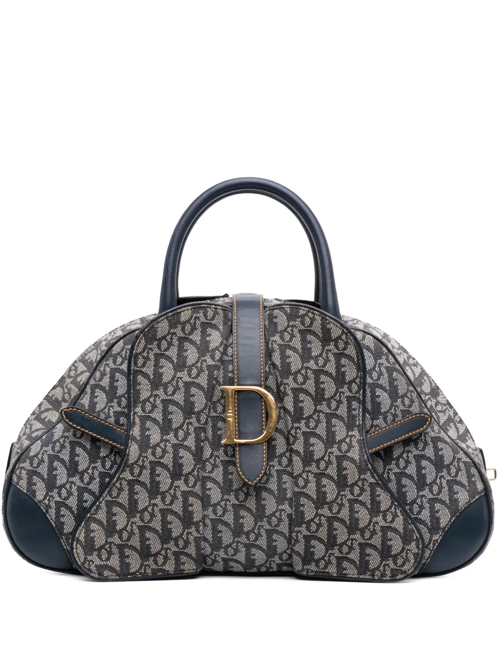 Christian Dior Pre-Owned 2000 Diorissimo Trotter Canvas Double Saddle Bowler Bag handbag | Blue | Image 1