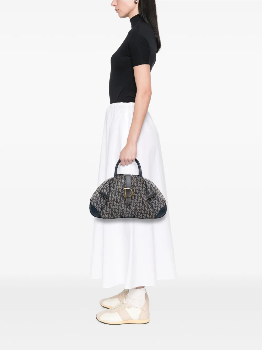 Christian Dior Pre-Owned 2000 Diorissimo Trotter Canvas Double Saddle Bowler Bag handbag | Pre-Owned | Image 2