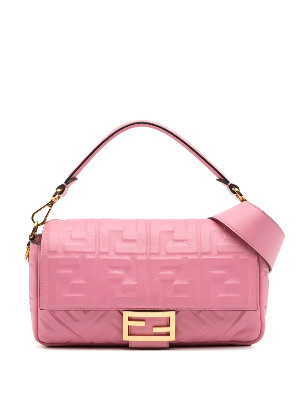 Fendi Pre-Owned 2010-2025 Zucca Embossed Leather Baguette satchel | Pink | Image 1