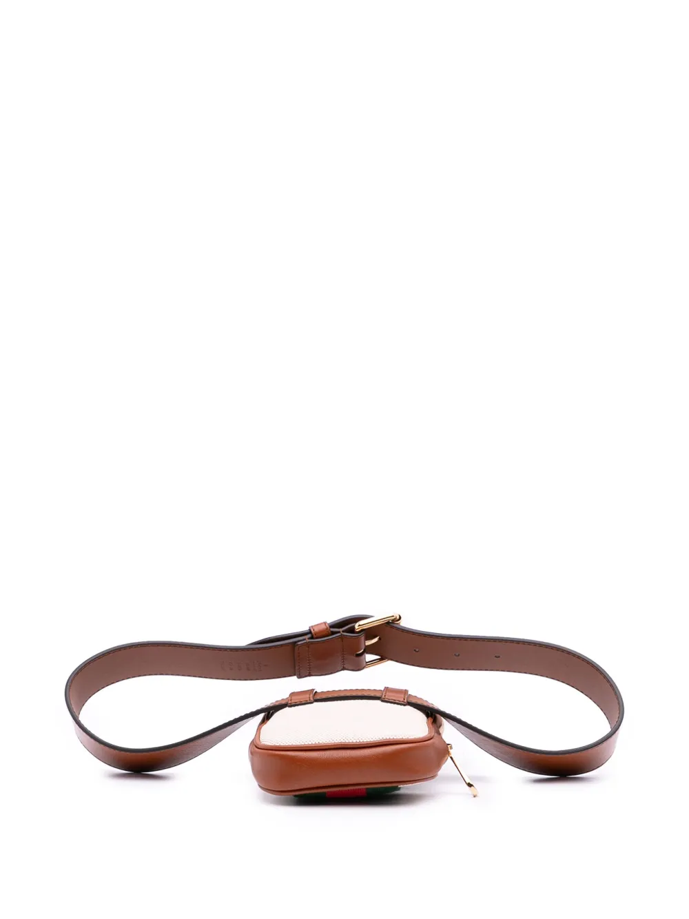 Pre-owned Gucci 2016-2025 Ophidia Canvas Phone Case Belt Bag In Brown