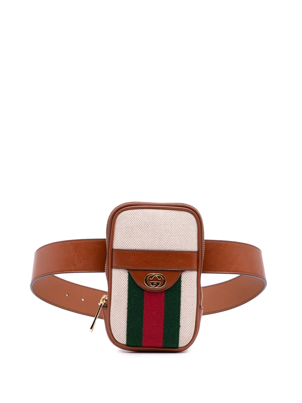 Gucci Pre-Owned 2016-2025 Ophidia Canvas Phone Case belt bag - ブラウン Gucci Pre-Owned 2016-2025 Ophidia Canvas Phone Case belt bag - ブラウン