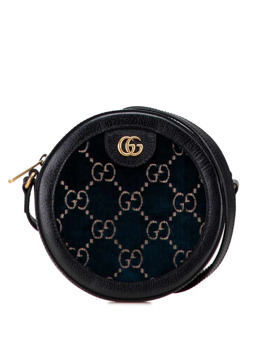 Gucci Pre-Owned 2000-2015 GGマーモント ベルベット ラウンドショルダーバッグ - ブラック Gucci Pre-Owned 2000-2015 GGマーモント ベルベット ラウンドショルダーバッグ - ブラック