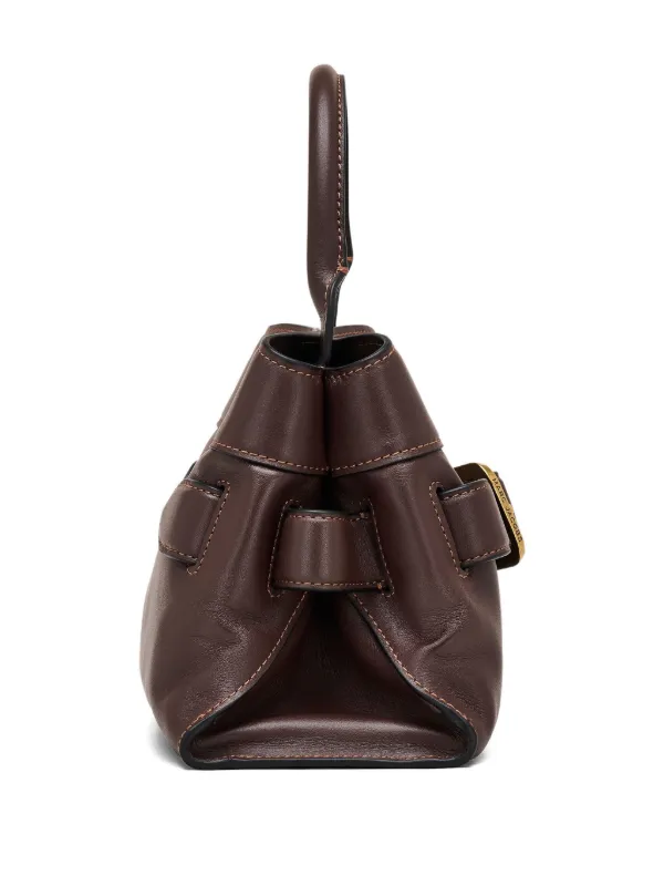 MARC JACOBS ブラウン ハンドバッグ Marc Jacobs Brown Blake Pushlock Leather Top Handle Satchel Bag