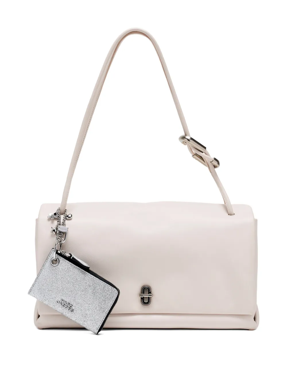 Marc Jacobs The Coated Glitter Leather Wallet In Gray