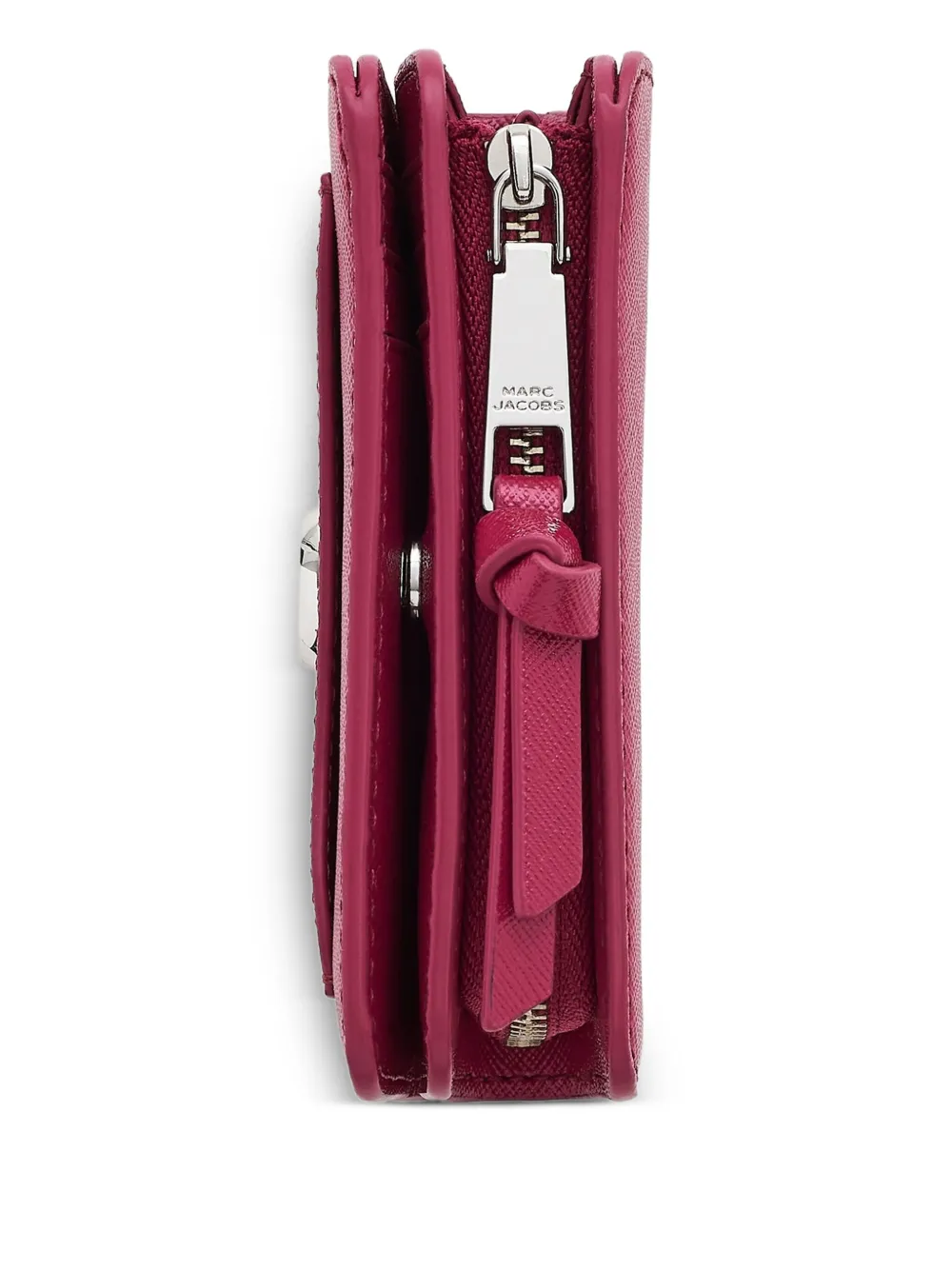 Marc Jacobs Leren portemonnee met logoplakkaat Roze