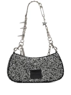 Marc Jacobs Curve ラインストーン ショルダーバッグ S | ブラック
