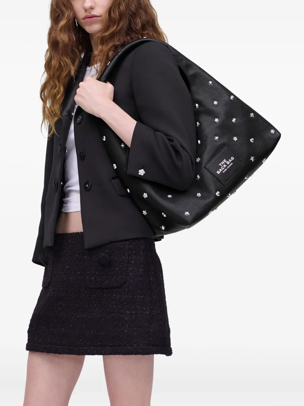 Marc Jacobs Sack leren tas met studs - Zwart