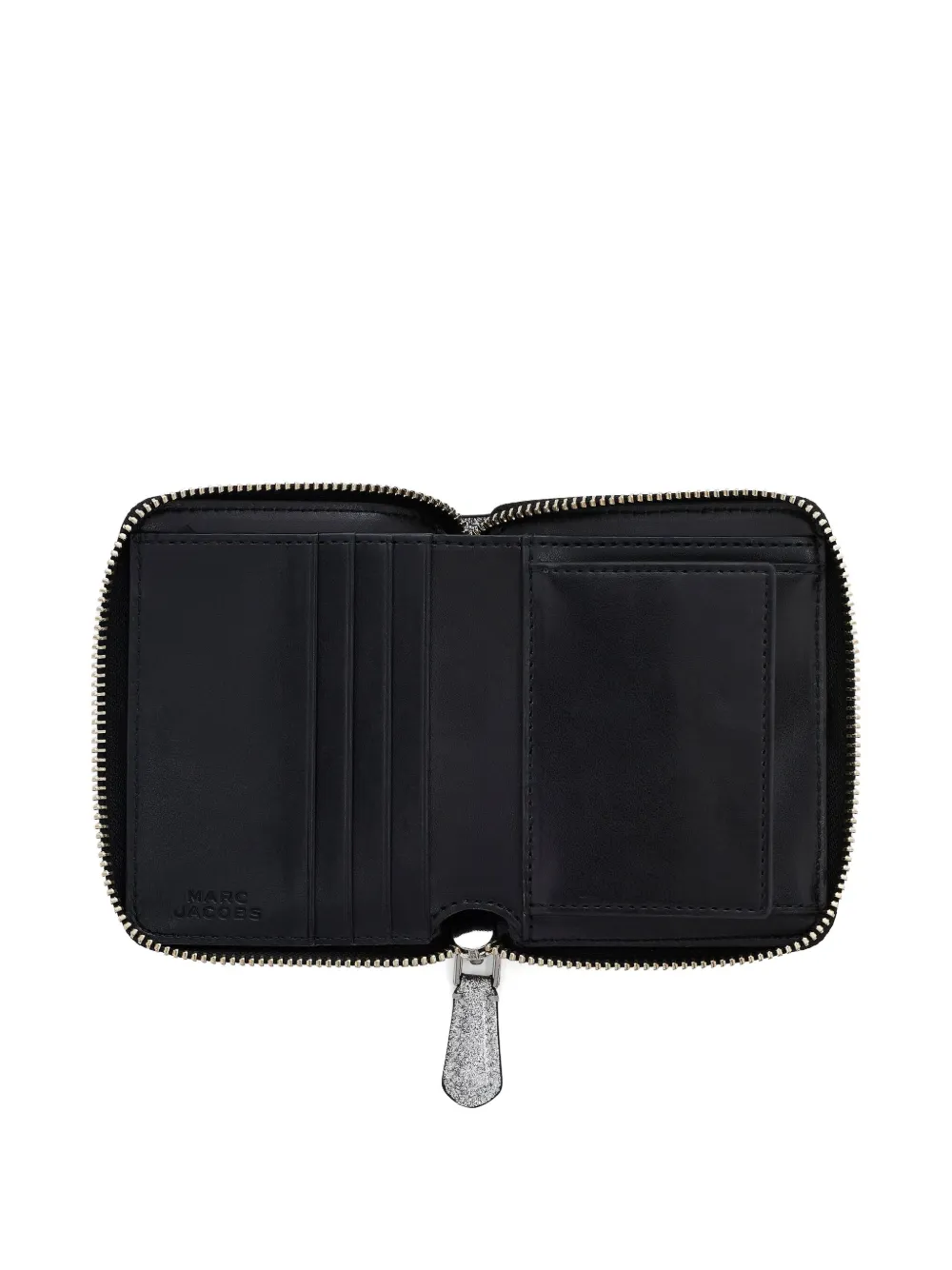 Marc Jacobs The Coated Glitter leren portemonnee Zilver
