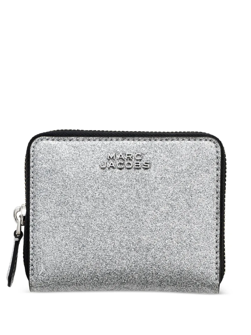Marc Jacobs The Coated Glitter Leather Wallet In Silver