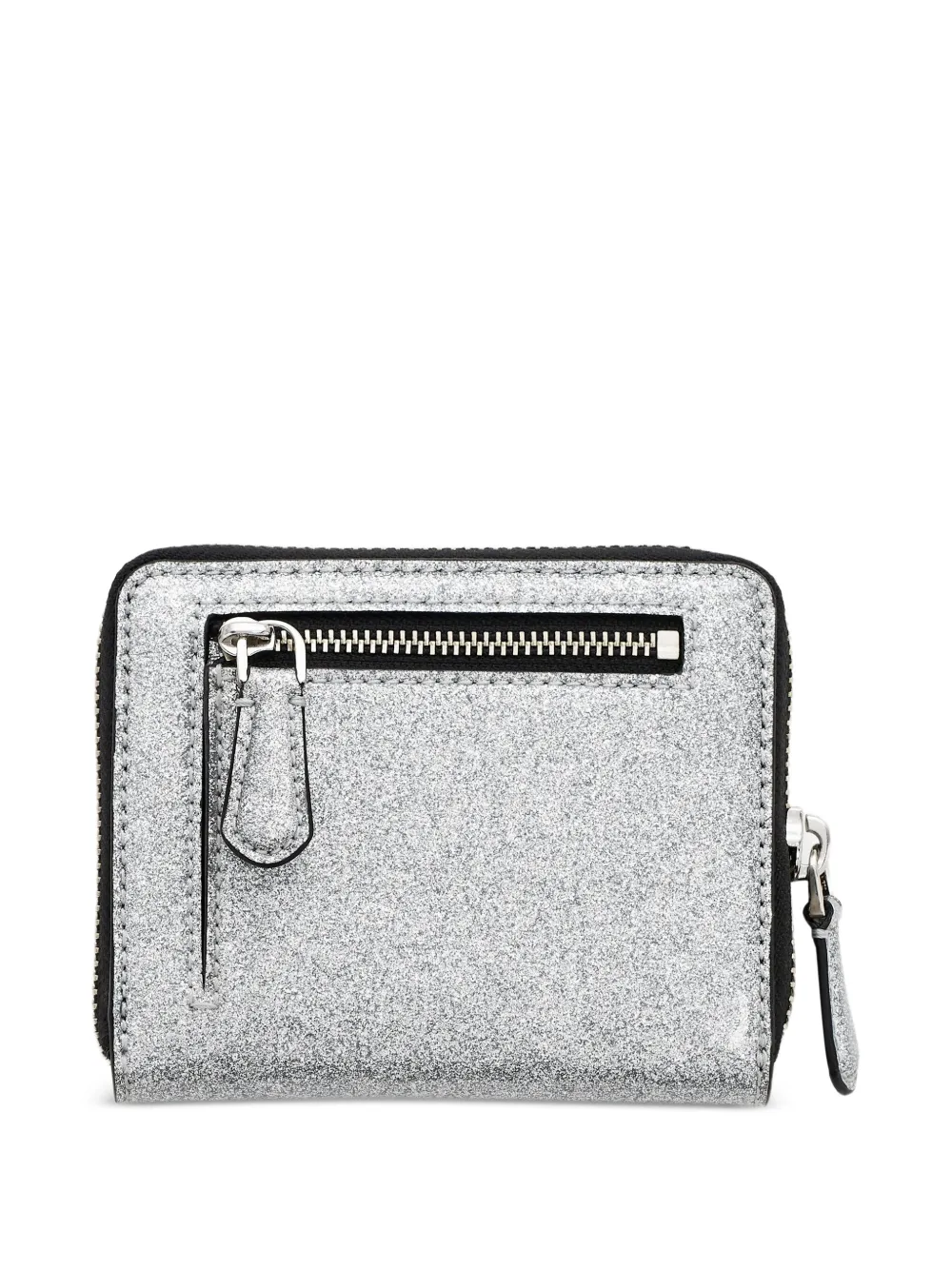 Marc Jacobs The Coated Glitter leren portemonnee Zilver