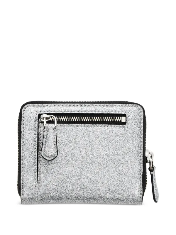 値下げMARC JACOBS シルバー グリッター二つ折り財布 Marc Jacobs ザ コーテッド グリッター レザー 財布 | シルバートーン