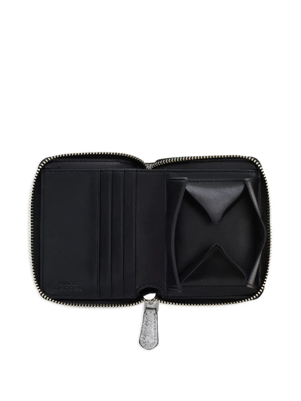 Marc Jacobs The Coated Glitter Leather Wallet In Silver