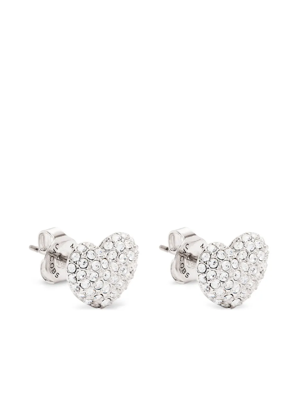 Marc Jacobs The Heart Pave Stud Earrings In Neutral