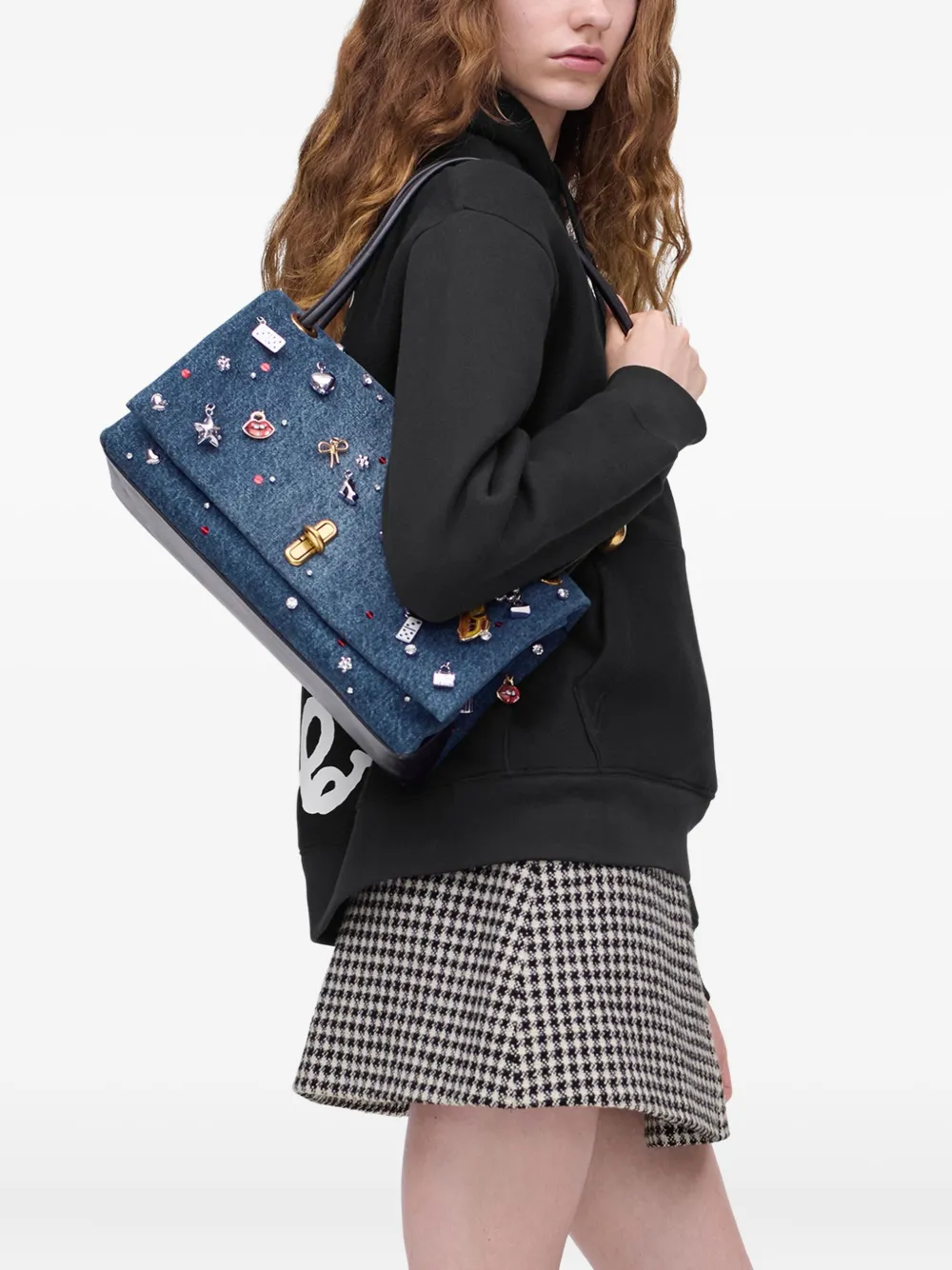 Marc Jacobs Grote Dual denim schoudertas - Blauw