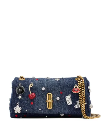 Marc Jacobs miniThe Trinket Charm Denim dual-chain Crossbody Bag