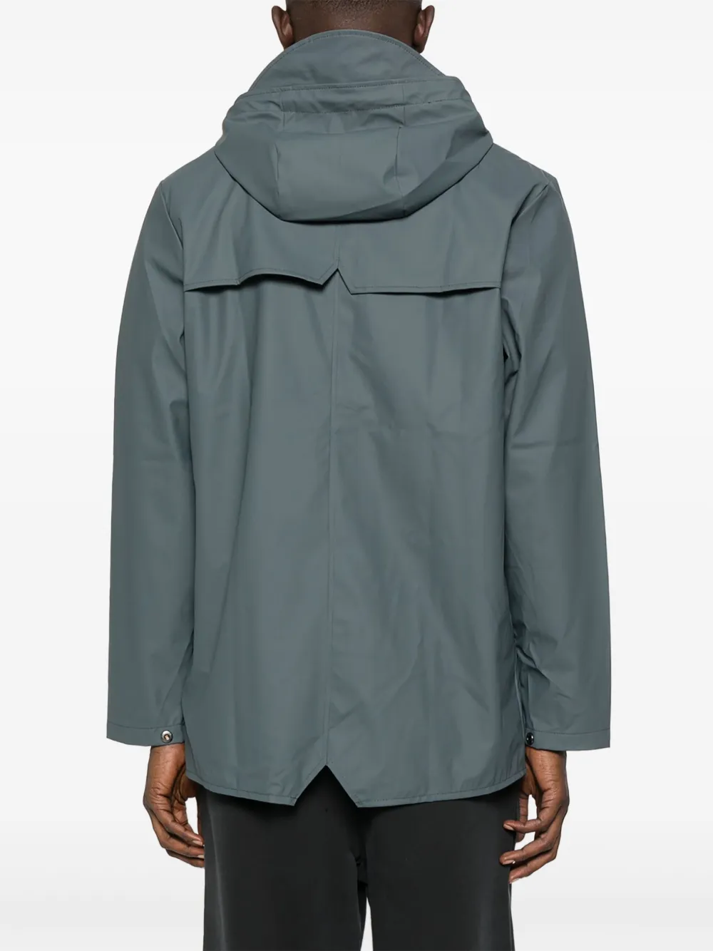 Rains Regenjas met drukknoop en capuchon Grijs