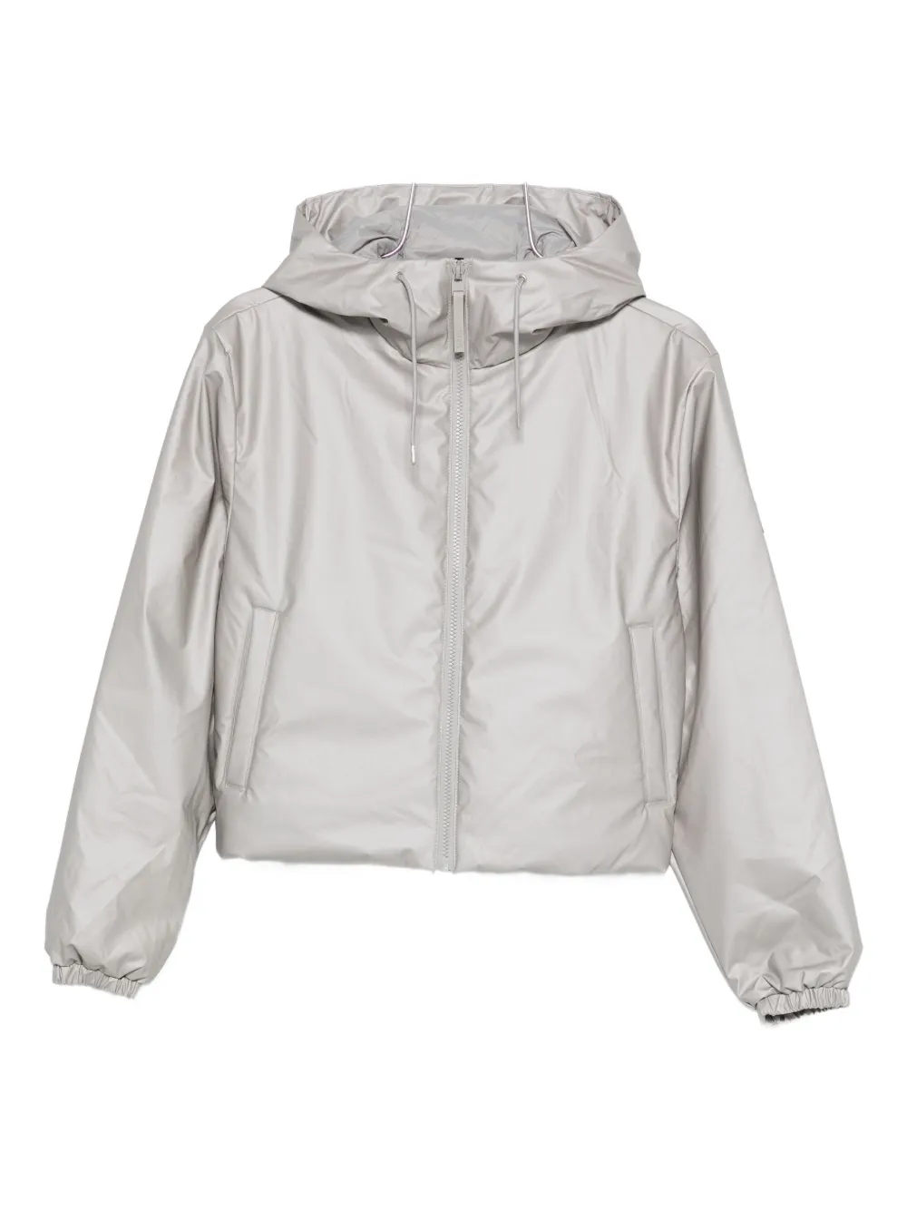 Rains Hooded Puffer Jacket In Gray