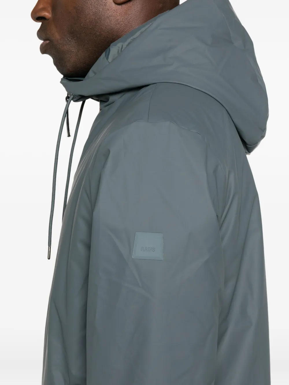 Rains Hooded Zip-front Rain Jacket In Gray