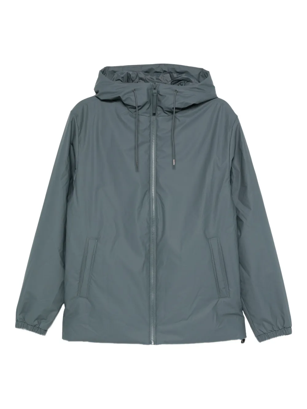 Rains Hooded Zip-front Rain Jacket In Gray
