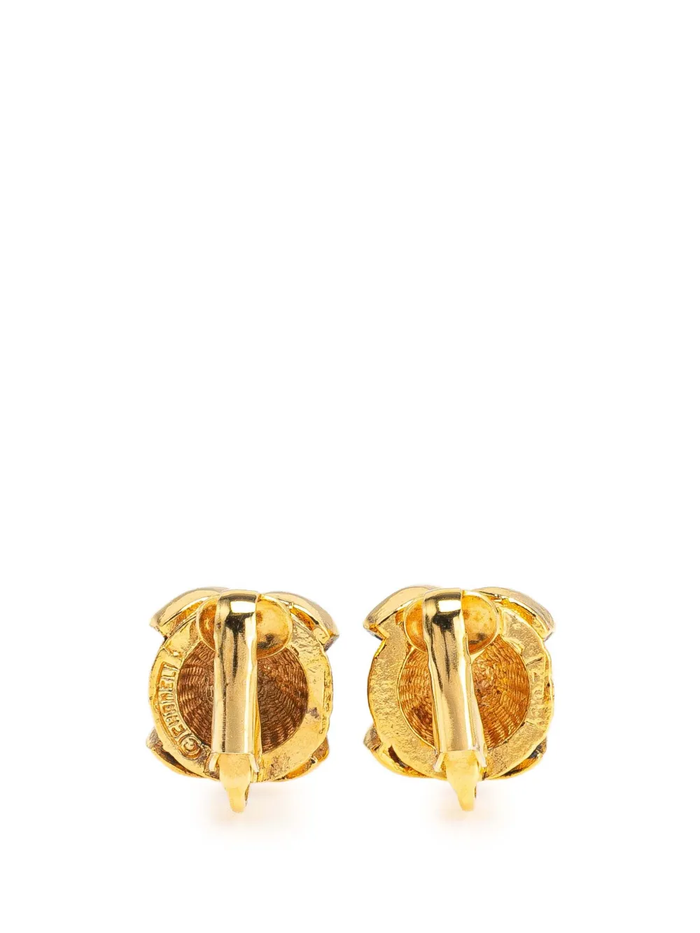 CHANEL Pre-Owned 20th Century Gold Plated CC Round Clip on Earrings costume earrings | Image 2