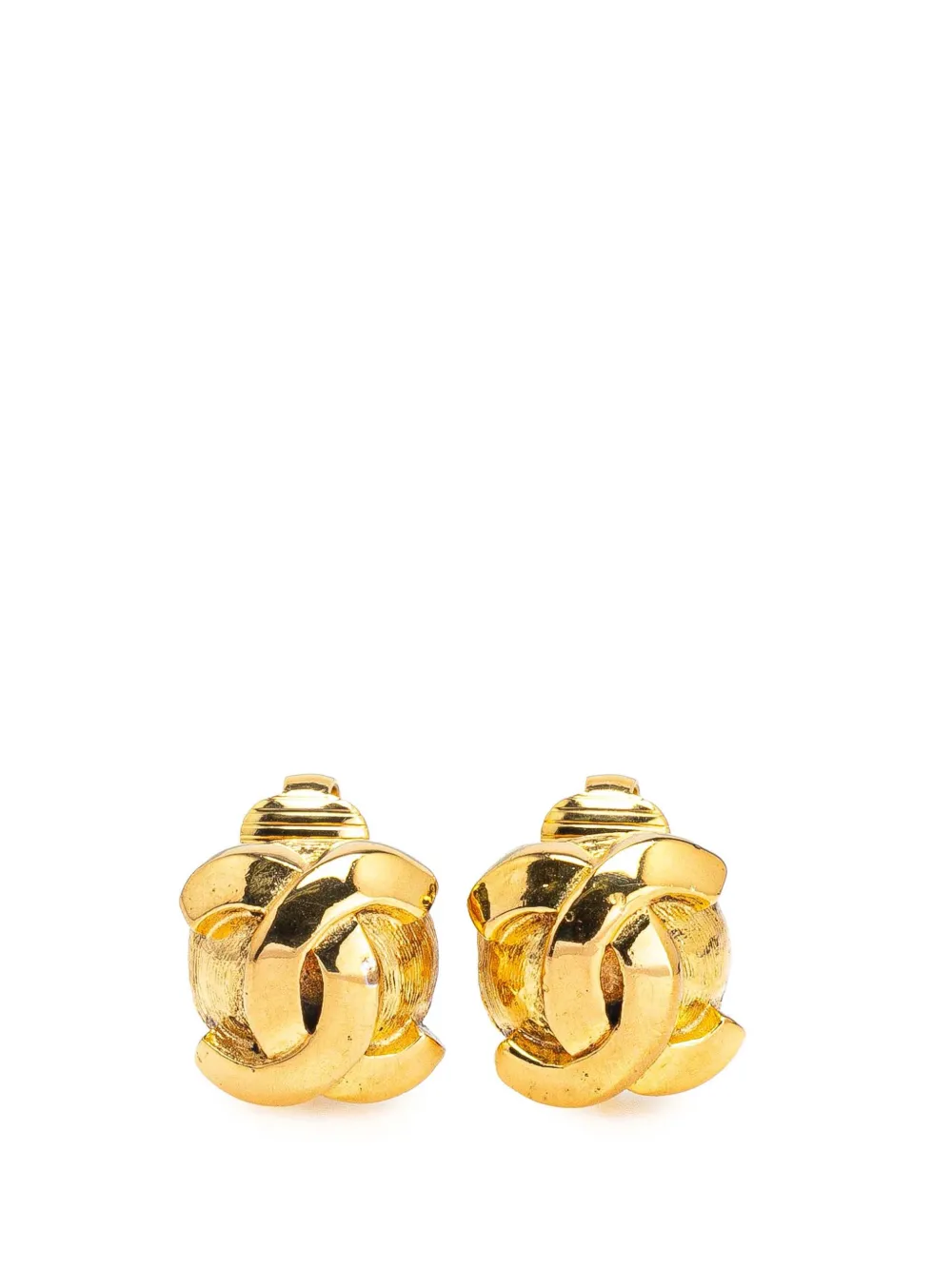 CHANEL Pre-Owned 20th Century Gold Plated CC Round Clip on Earrings costume earrings | Gold | Image 1
