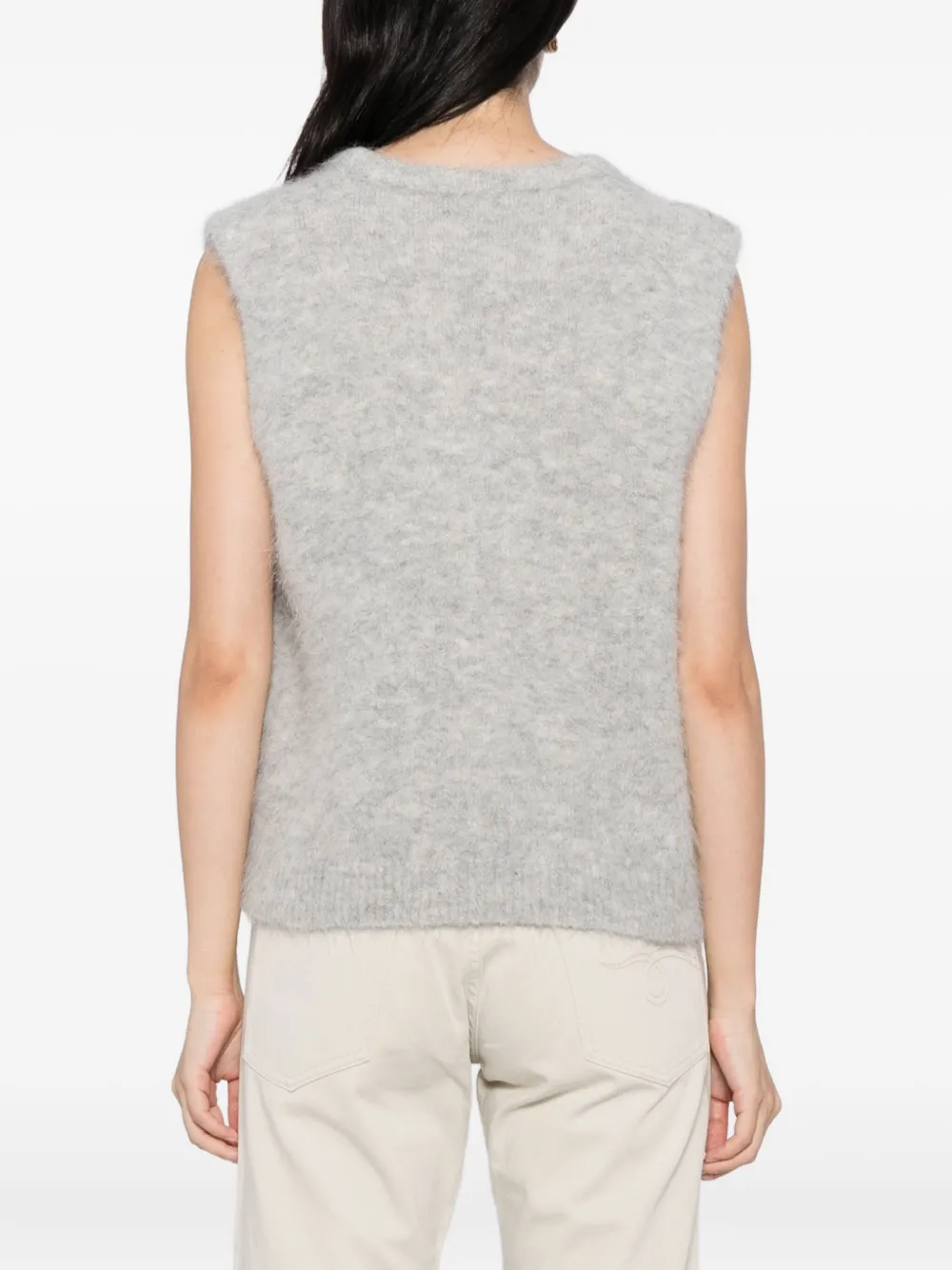 R13 Deep Armhole Vest In Gray