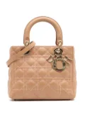 Christian Dior Pre-Owned 2011 Medium Lambskin Cannage Contrast Stitch Lady Dior satchel - Brown