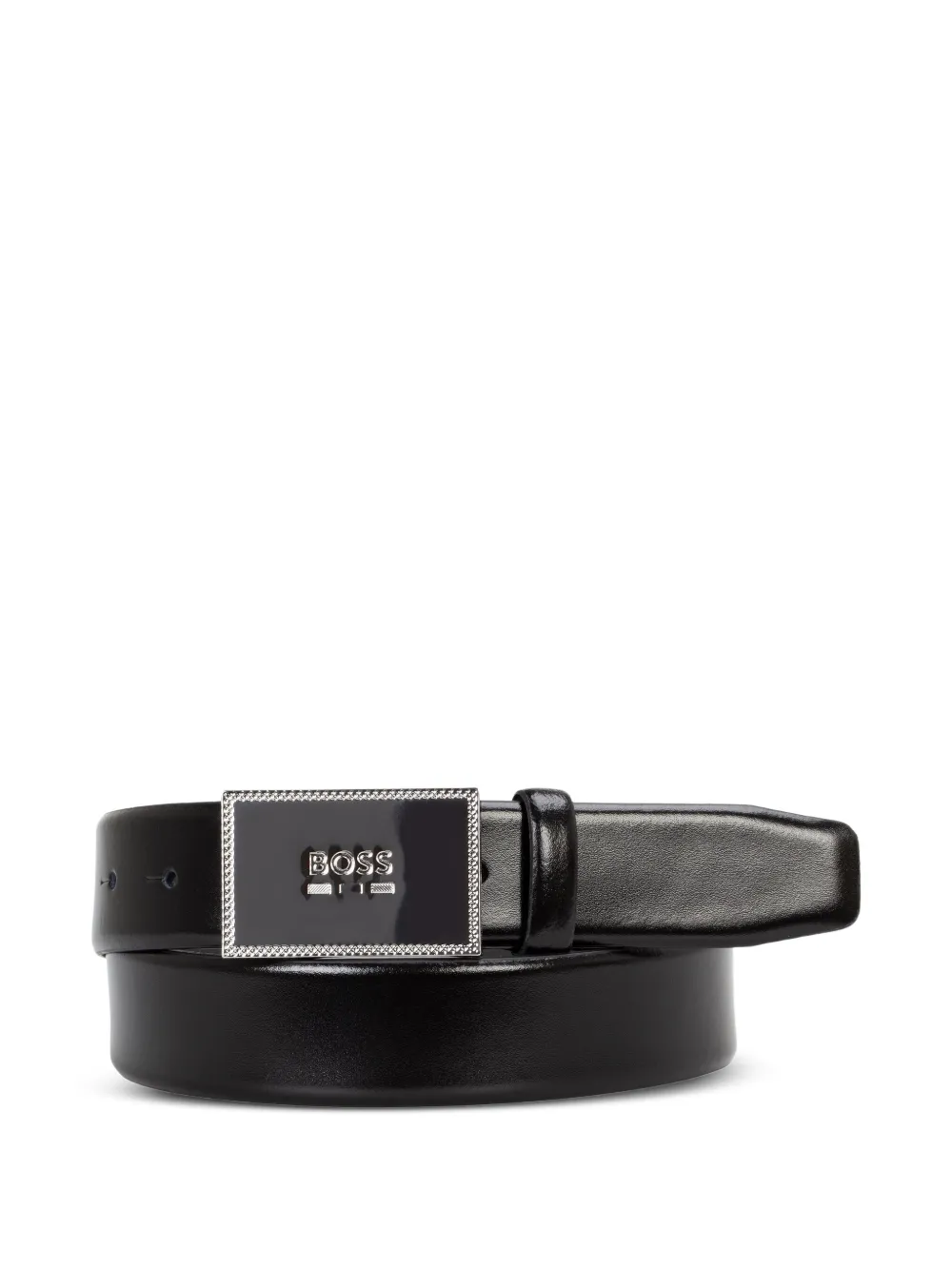 BOSS logo-buckle leather belt | Black | Image 1