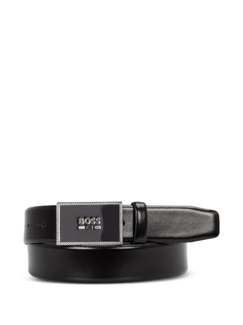 BOSS logo-buckle leather belt