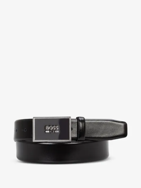 BOSS logo-buckle leather belt