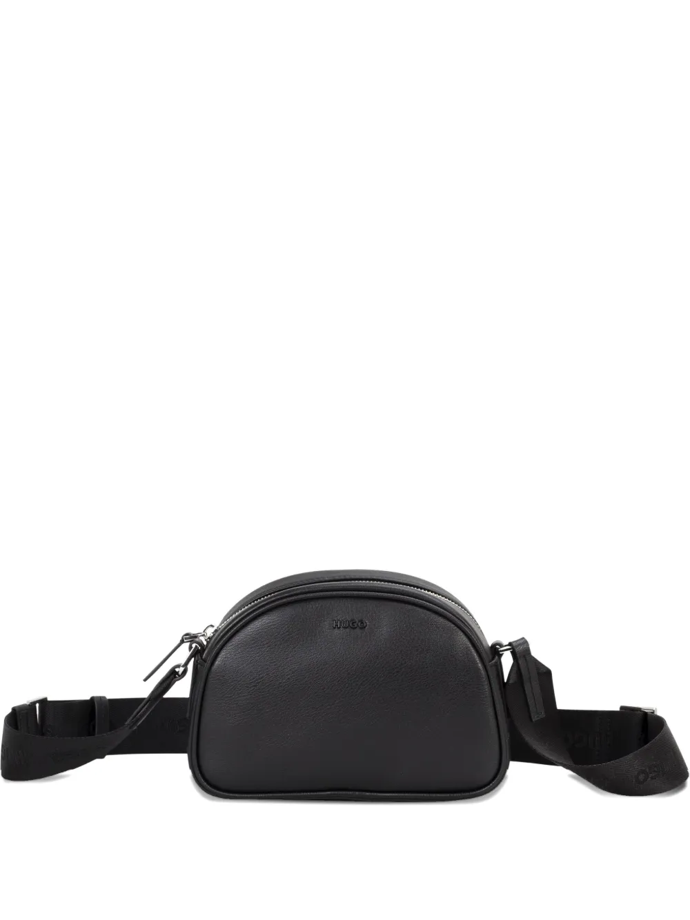 HUGO curved zip-fastening shoulder bag | Black | Image 1