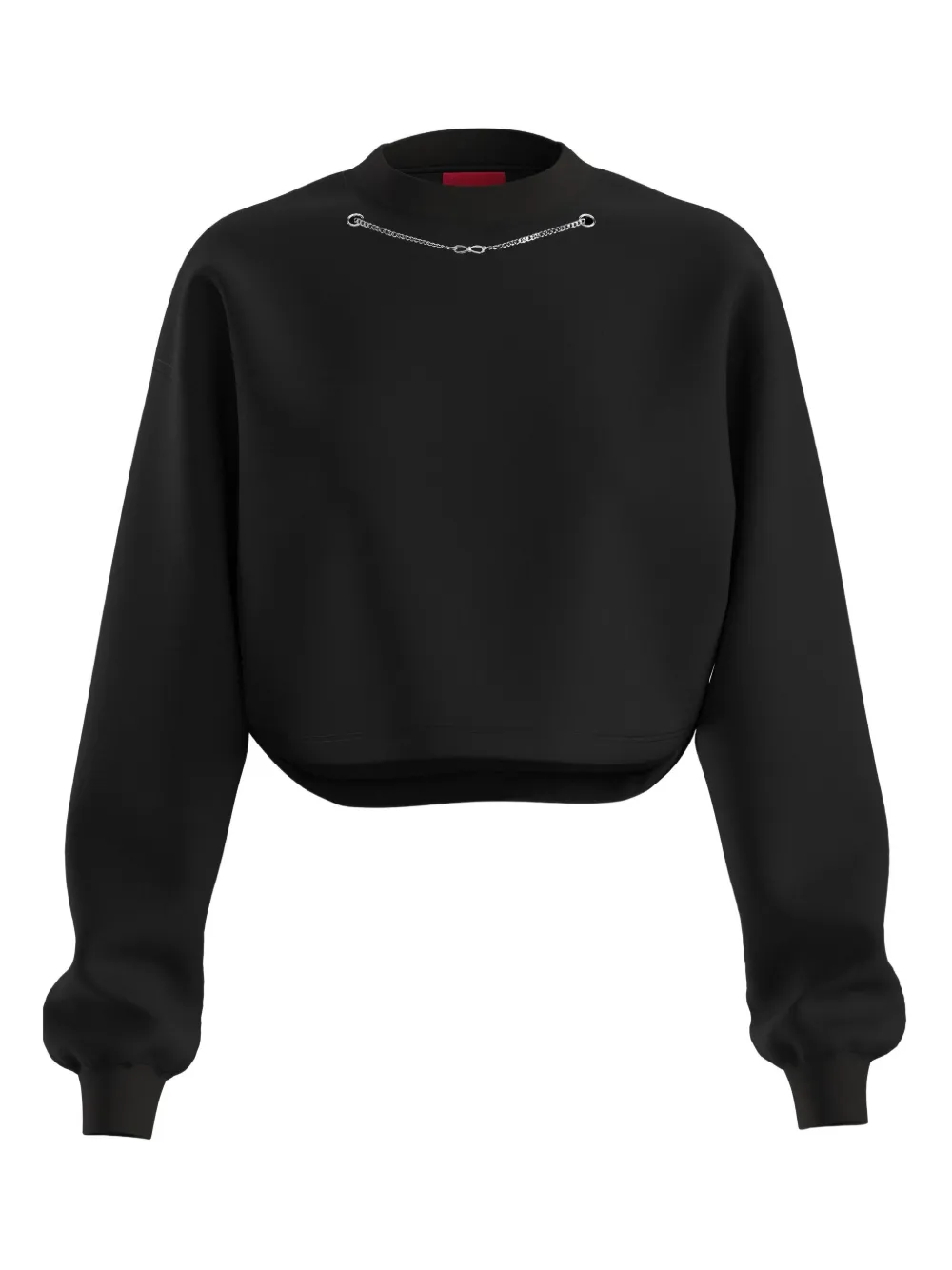 HUGO chain-embellished cropped sweatshirt | Black | Image 1