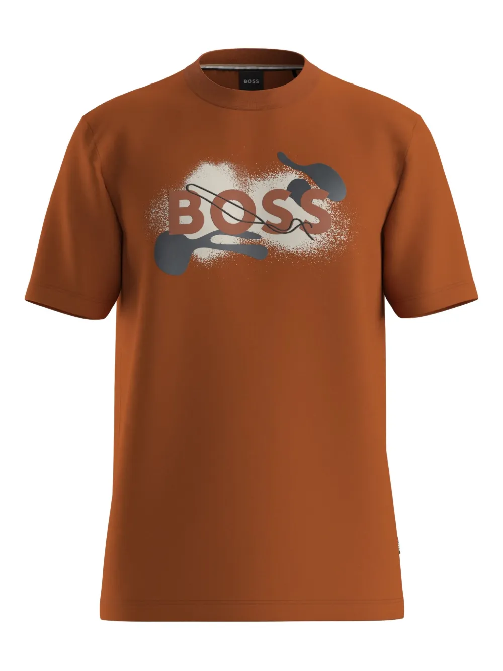 BOSS playera de algodón con logo estampado | marrón | Image 1