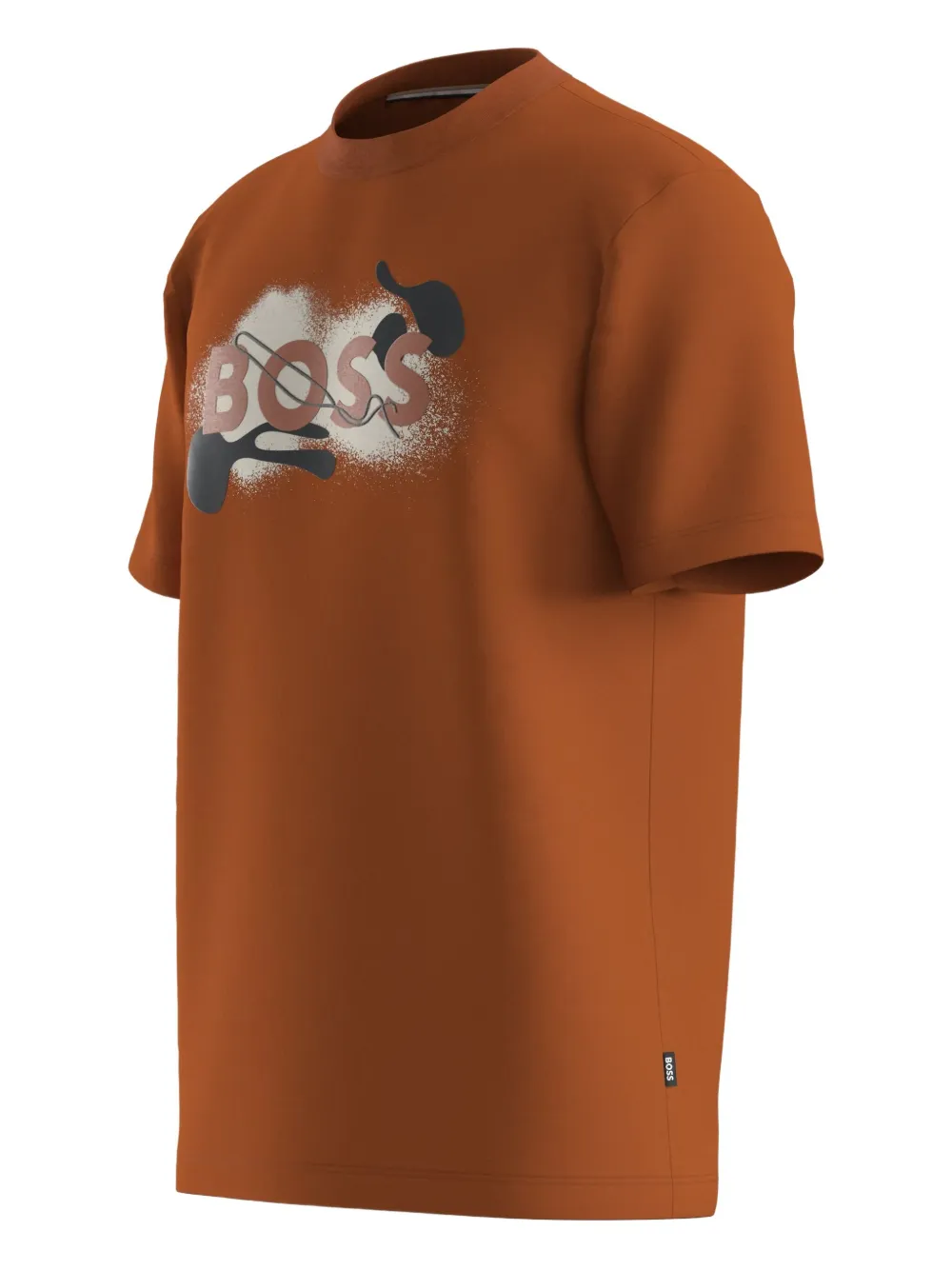 BOSS Katoenen T-shirt met logoprint Bruin