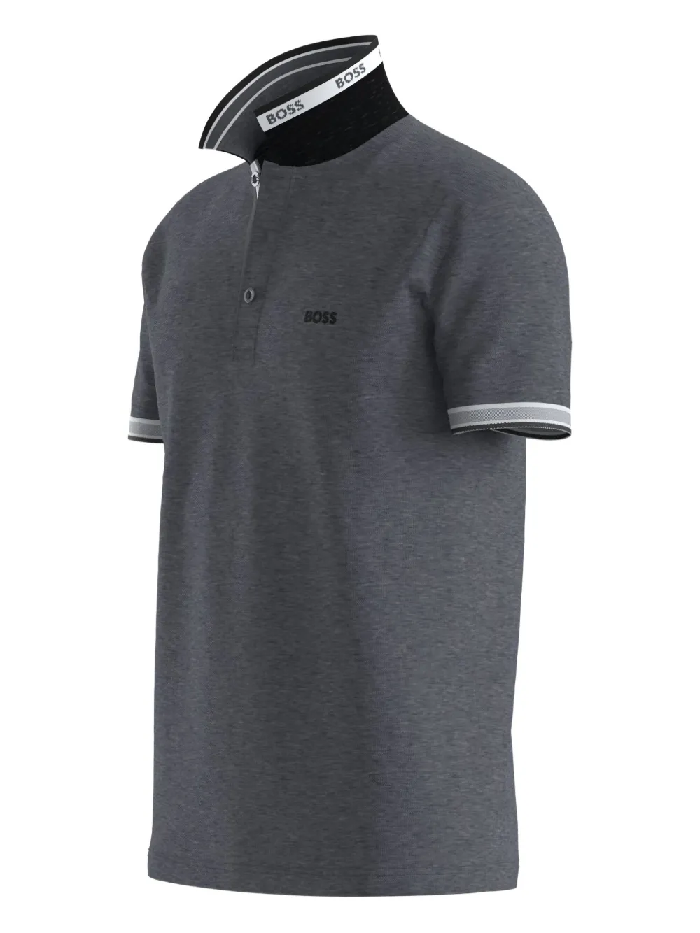 BOSS Poloshirt met contrasterende kraag Grijs