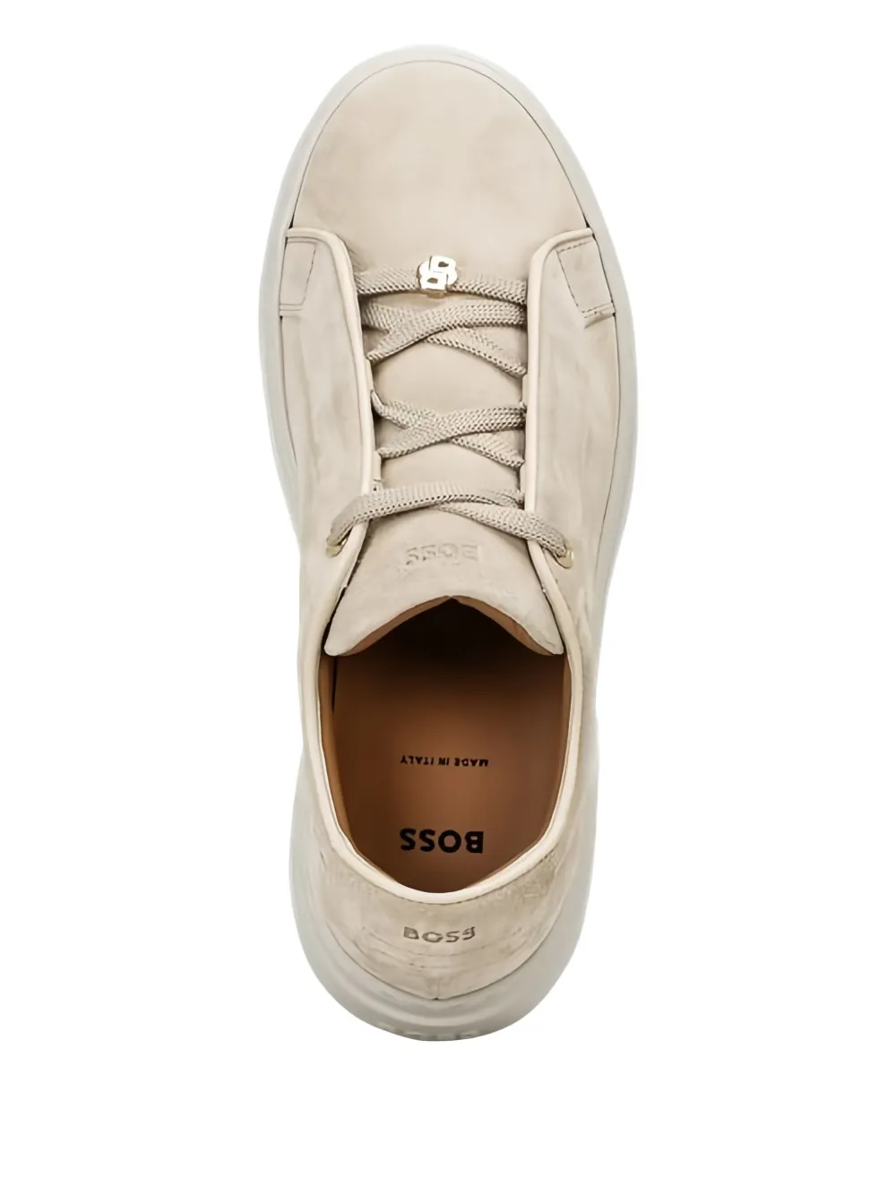 BOSS Gary suède sneakers met plateauzool Beige