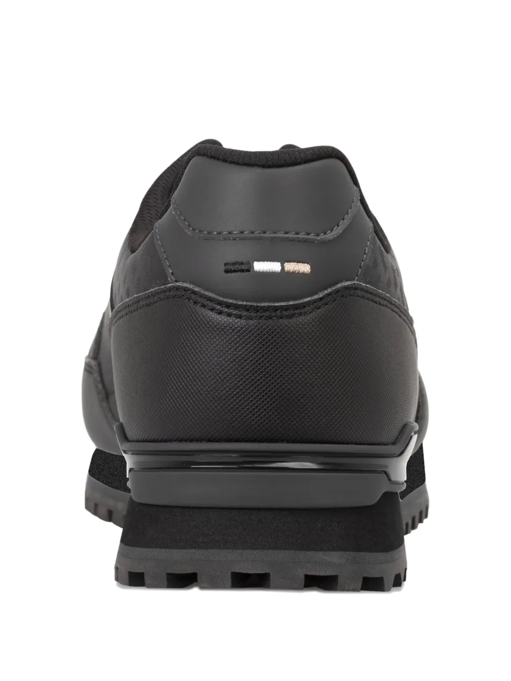 Hugo Boss Patterned Lace-up Sneakers In Black