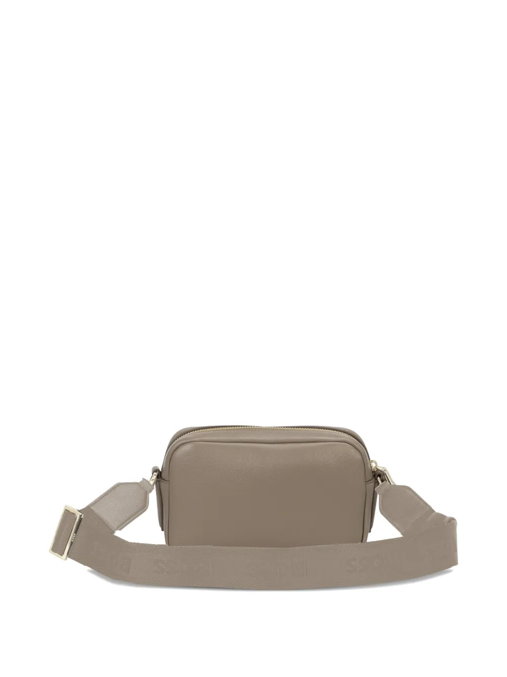 Hugo Boss Crossbody Bag In Grained Leather With Logo Lettering In Brown