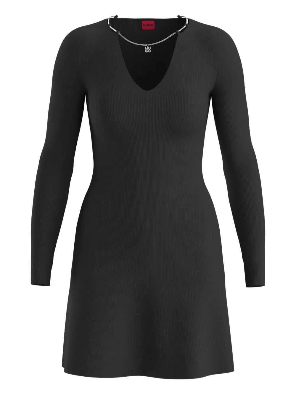 HUGO necklace-detail mini dress | Black | Image 1