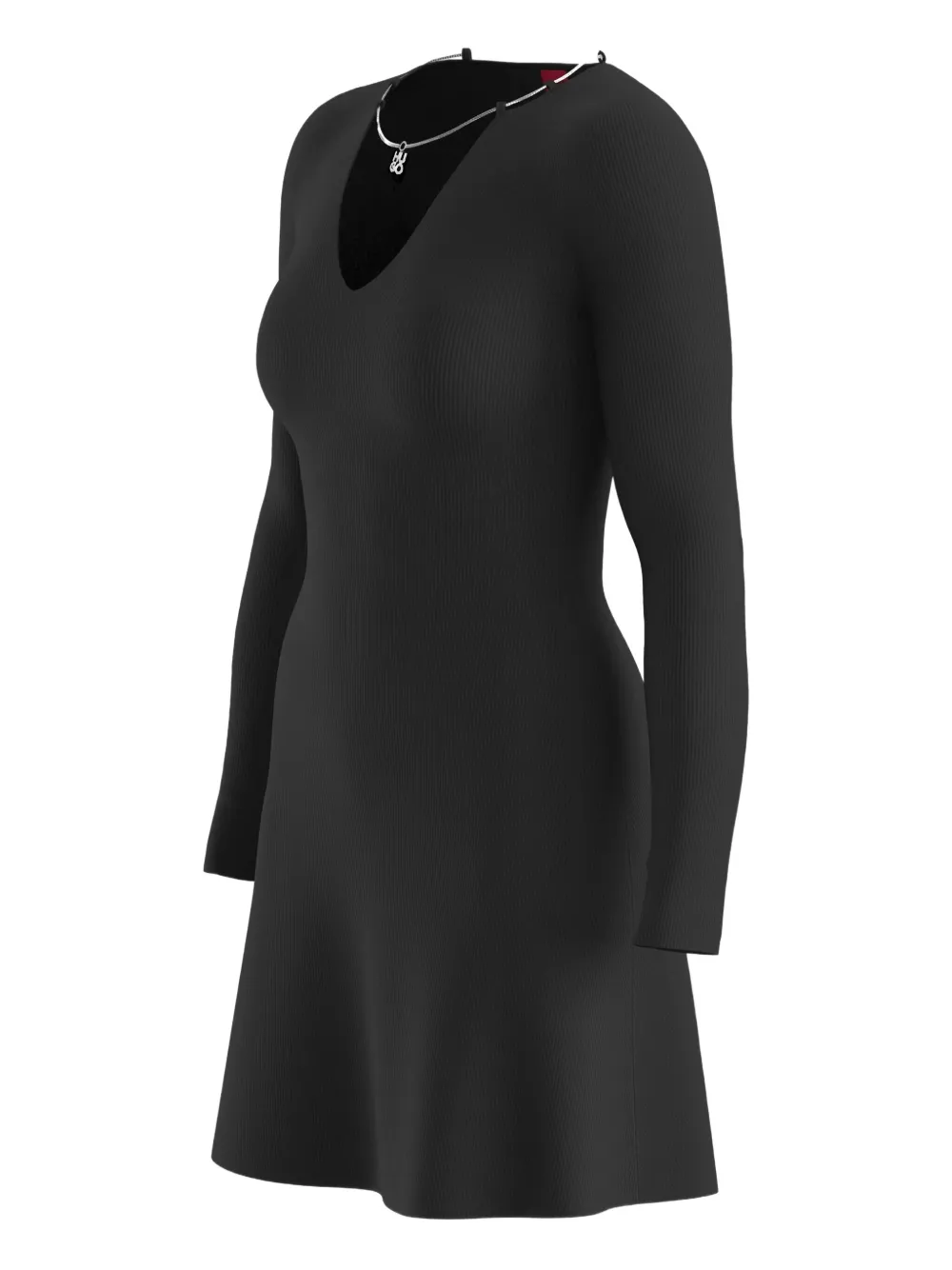 Hugo Boss Necklace-detail Mini Dress In Black