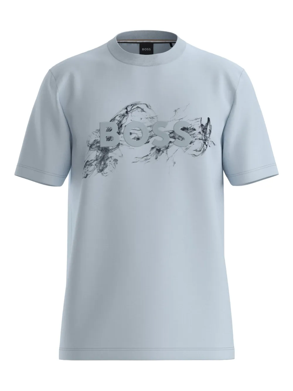 Hugo Boss Logo-embossed Cotton T-shirt In Blue