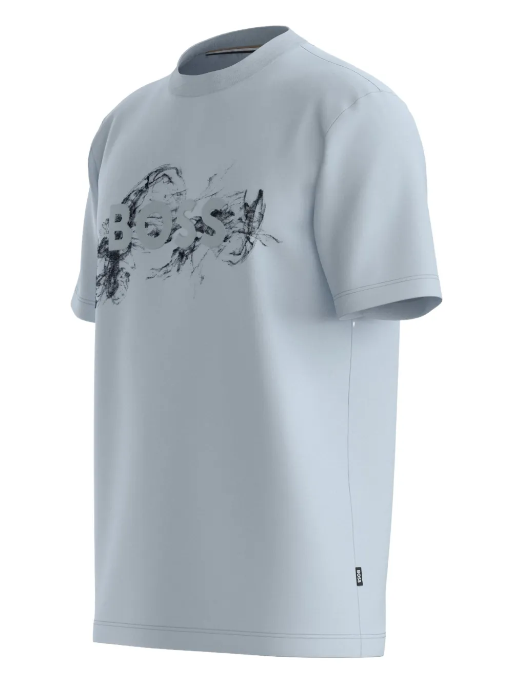 BOSS T-shirt met logo-reliëf Blauw