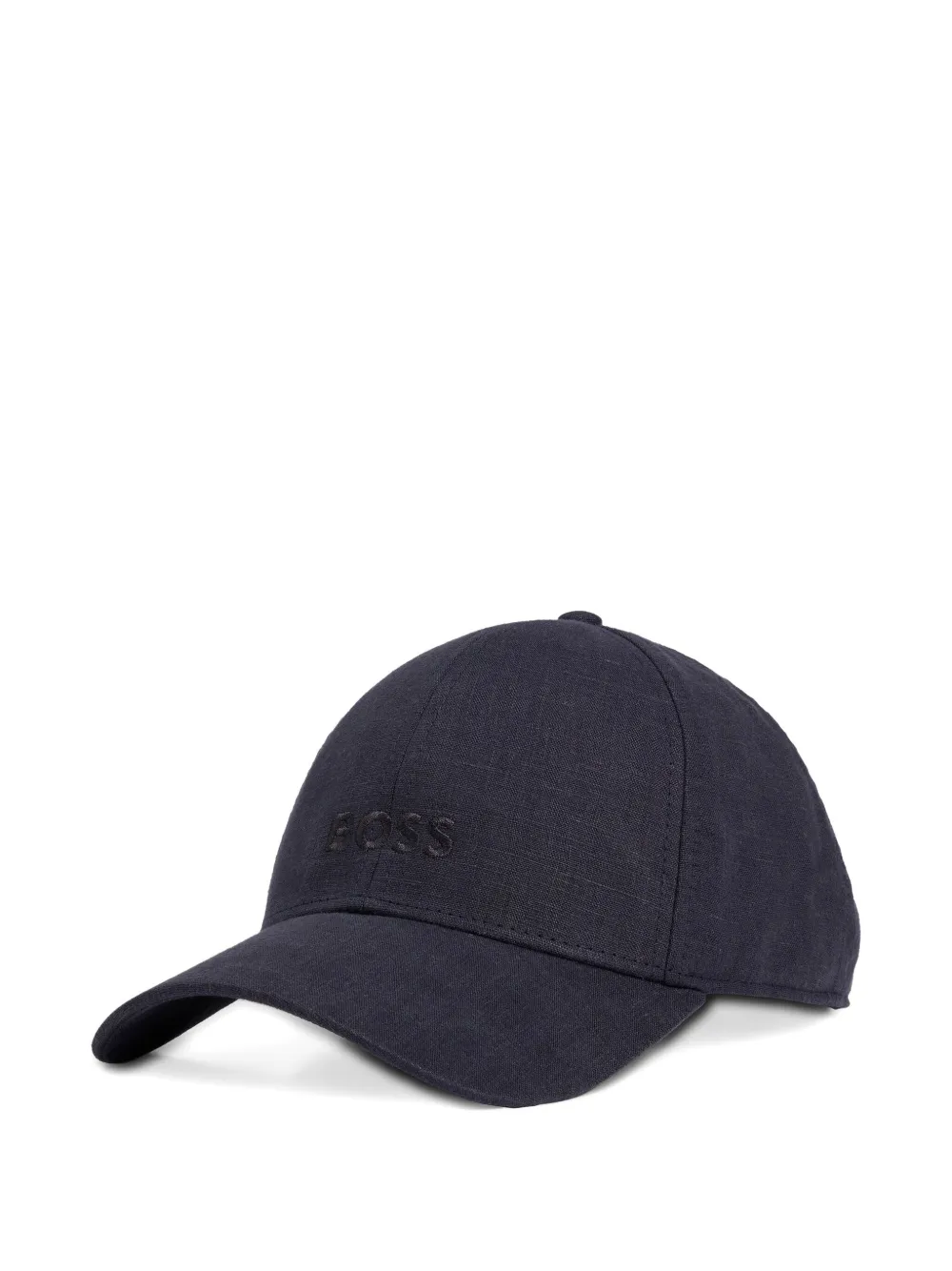  Boss Logo-embroidered Linen Cap - Black 