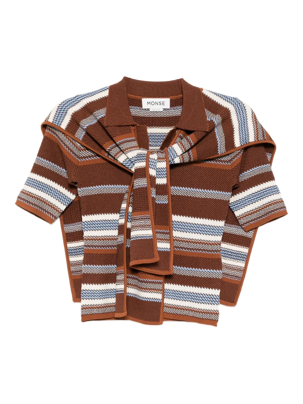 Monse striped jacquard top and scarf | Brown | Image 1