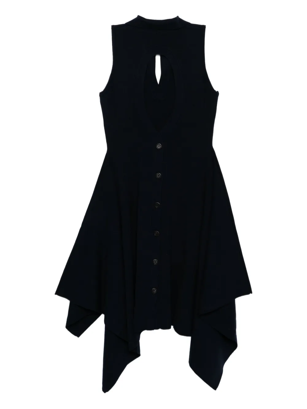 Monse Gebreide jurk met open rug - Blauw