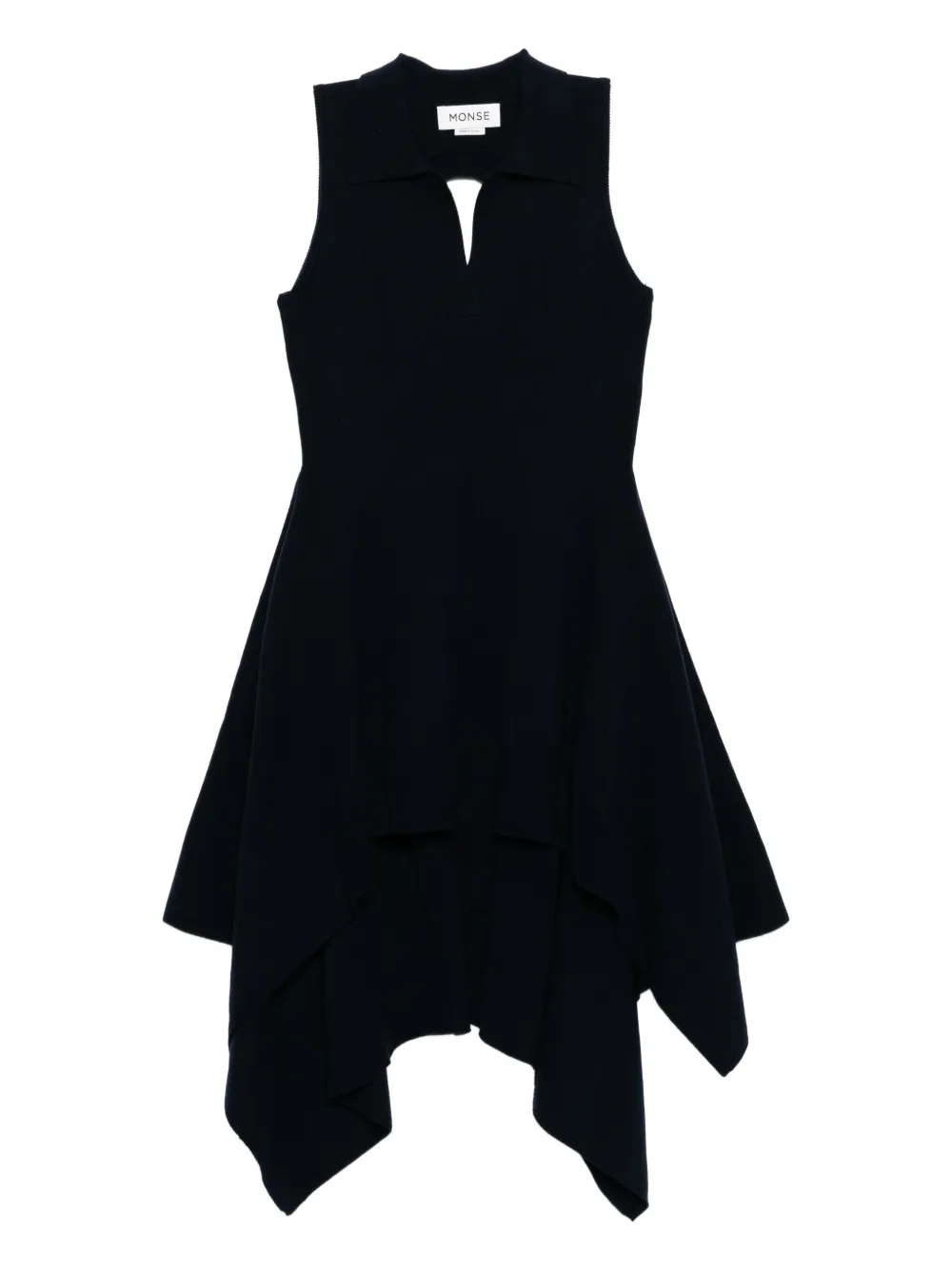 Monse Gebreide jurk met open rug Blauw