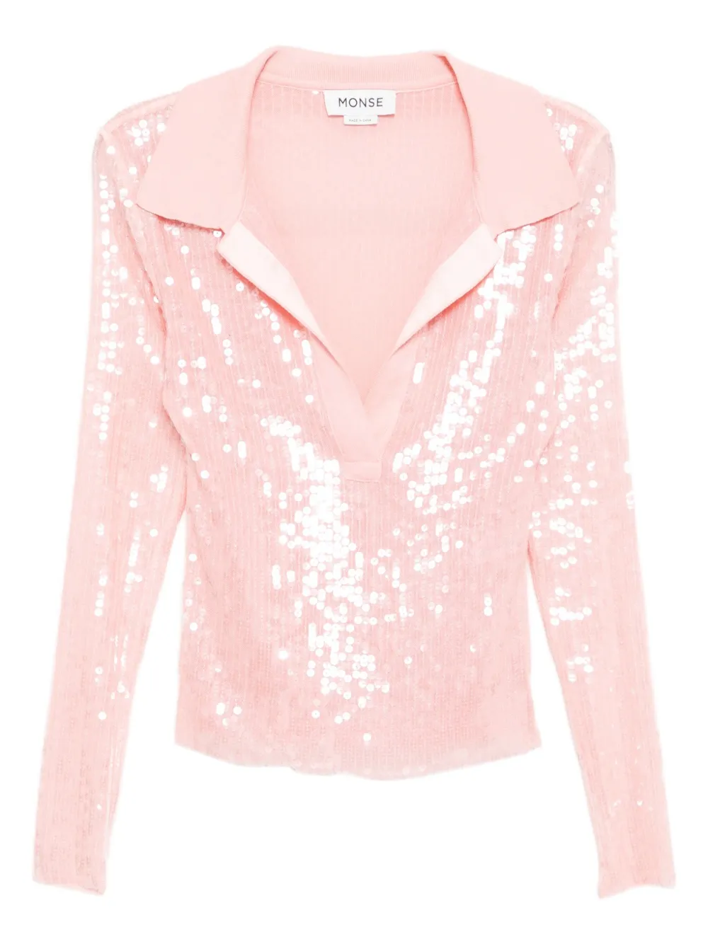 Monse knit collar sequin blouse | Pink | Image 1